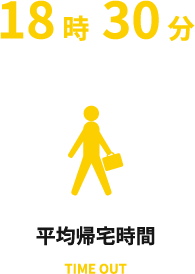 平均帰宅時間18時30分